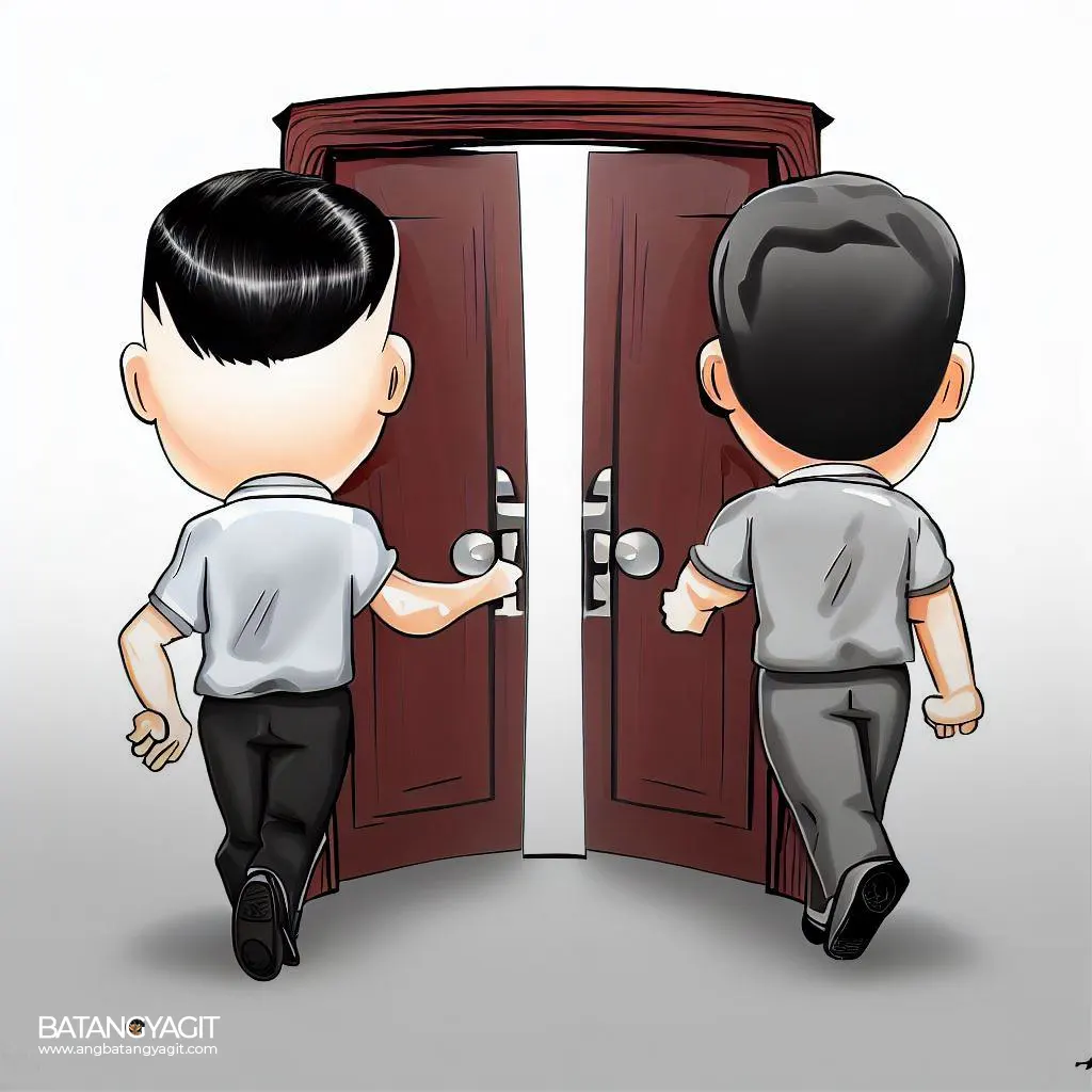 papasok pintuan caricature
