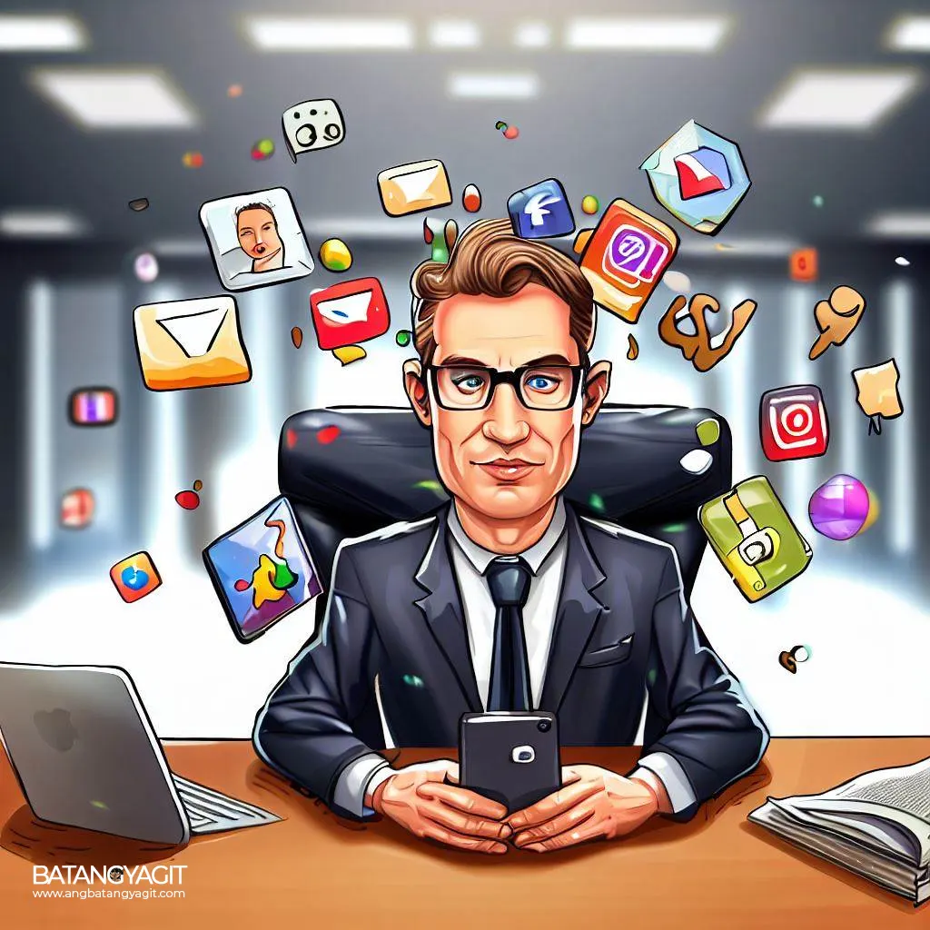 social media office caricature